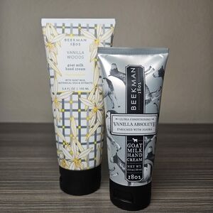 Beekman 1802 Vanilla Woods 3.4oz + Vanilla Absolute 2oz Goat Milk Hand Creams